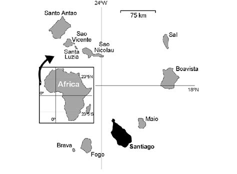The Cape Verde Archipelago And Its Location In Africas Western Coast