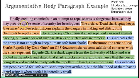 Body Paragraphs For An Argumentative Essay Youtube