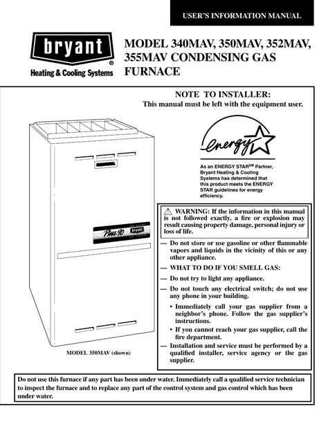 Bryant Plus 90 Gas Furnace Manual 340aav060140 Bryant 340aav060140