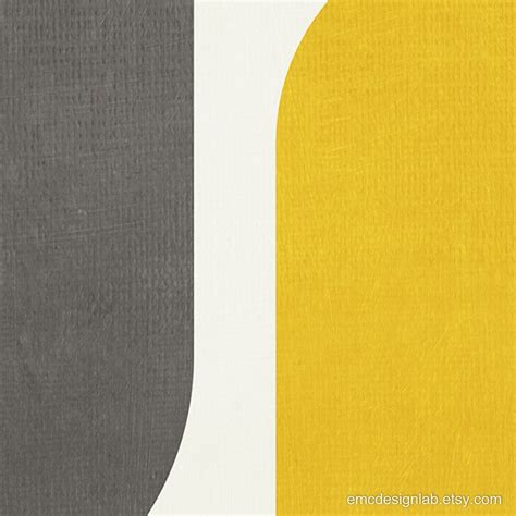 Mustard And Gray Wall Art Abstract Yellow Grey Prints Saffron Etsy