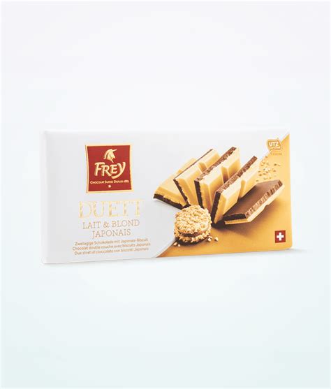 Qu'elle soit économique, associative, ou artistique, l'action du groupe frey s'ancre dans une volonté de toujours mieux faire vivre la ville. Frey Duett Chocolate With Japanese Biscuit 100g - Swiss ...