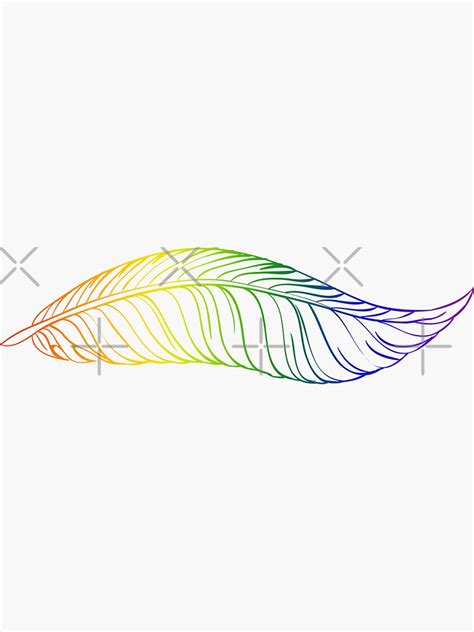 Gorgeous Pride Feather Pride Flag Colours Design Sticker For Sale By