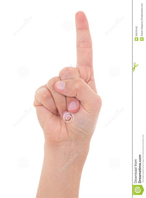 Hand With Index Finger Isolated On White Background Stock Photo Image