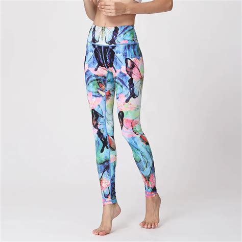 Colorful Butterfly Printed Workout Leggings Women Sexy Skinny Pants Sporting Fitness Leggings