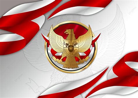 Background Gold Red Garuda Indonesia Pancasila Celebration Independence