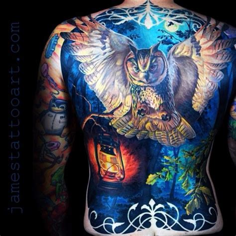 For example, full back portraits mean that you are someone who wants to keep their traditional job but still wants to flex their creative muscles. Realistic Owl Full Back tattoo | Best Tattoo Ideas Gallery