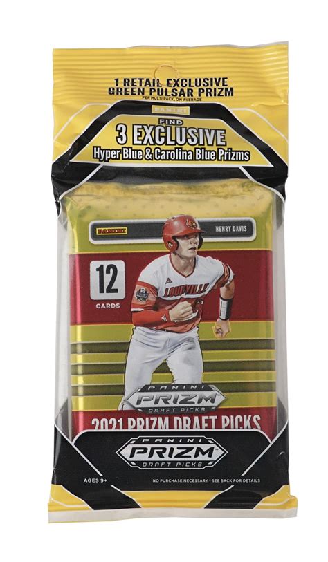 2021 Panini Prizm Draft Picks Baseball Cello Multi Pack Carolina Blue Prizms Da Card World