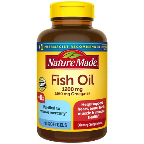 Nature Made Fish Oil Omega 3 1200 Mg With Vitamin D3 2000 Iu 90
