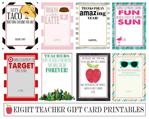 Free Printable Back To School Teacher Gift Card Holder
