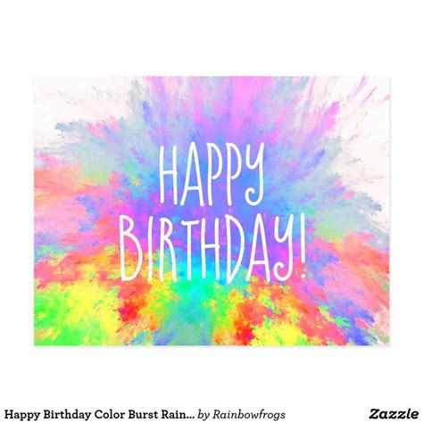 Happy Birthday Color Burst Rainbow Abstract Postcard Rainbow Abstract