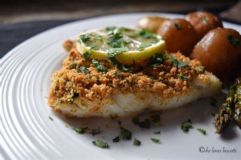Simple Oven Baked Garlic Oregano Crusted Cod Fish She Loves Biscotti