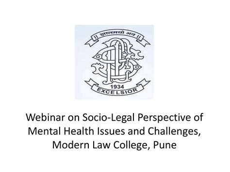 Webinar On Socio Legal Perspective Of Mental Health Issues And Challenges Modern Law College Pune
