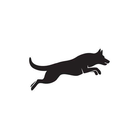 Silhouette Vector Of A Black And White Jumping Dog 9015035 Vector Art