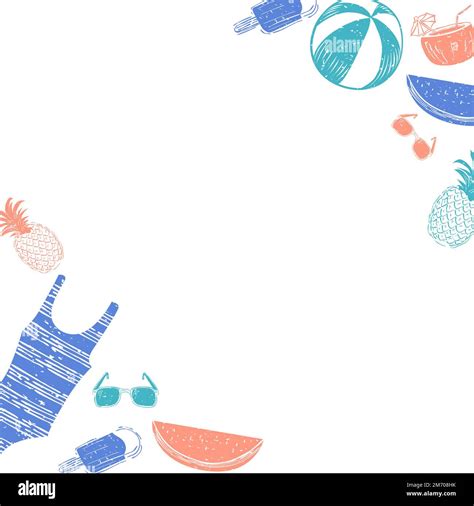 Summer Themed Border Background Vector Stock Vector Image And Art Alamy