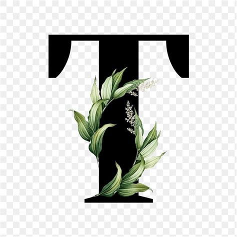 High resolution picture downloads for your next project. Botanical capital letter T transparent png | premium image by rawpixel ...