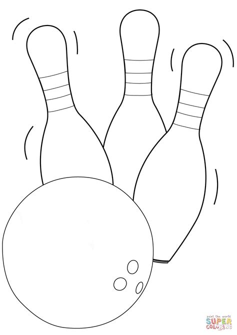 Bowling Ball And Pins Coloring Page Free Printable Coloring Pages