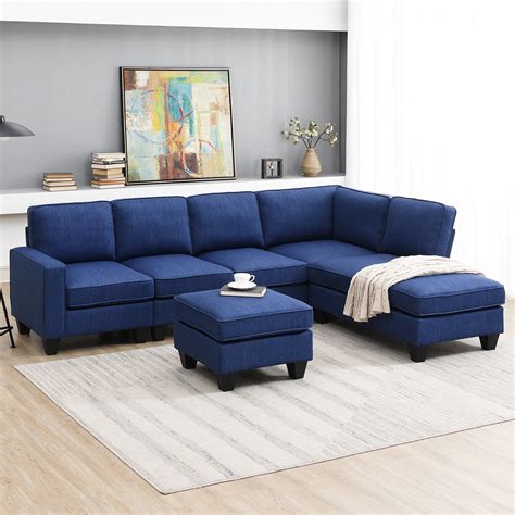 Free Shipping Euroco Modern L Shaped Sofa Seat Sectional Couch Set