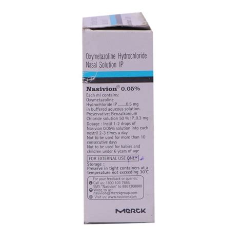 Nasivion 005 Nasal Solution 10 Ml Price Uses Side Effects