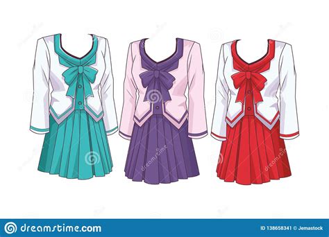 School Uniform Anime Stock Vector Illustration Of Cute