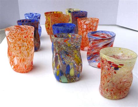 I prefer large ones as i don't like to bother. Set of 12 Murano Glass Tumblers at 1stdibs