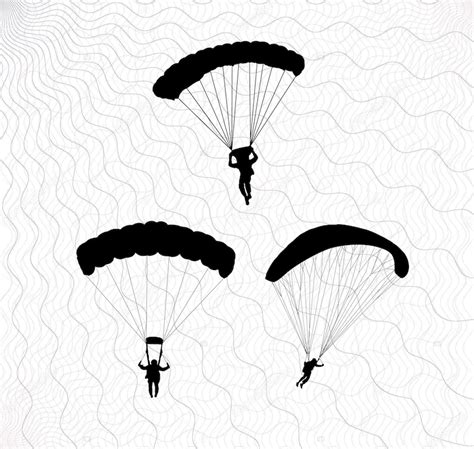 Parachute Svg Bundle Skydiver Clipart Skydiving Cut Files Etsy