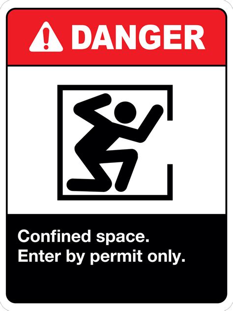 Confined Space Enter By Permit Only Wall Sign