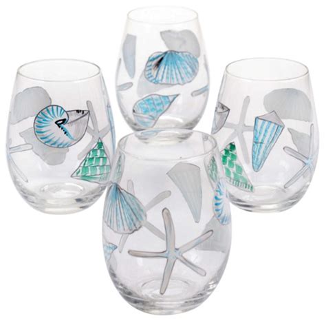Beautiful Coastal And Nautical Drinking Glasses With A Splash Of Color