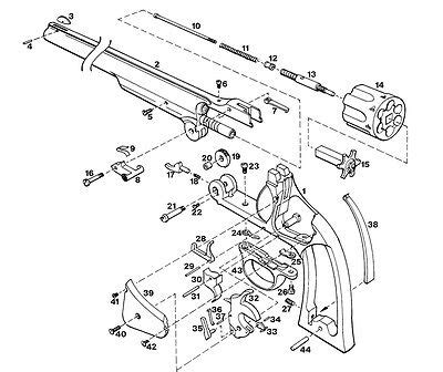 70 SMITH WESSON REVOLVER EXPLODED Parts Diagram Auto Pistol Gun