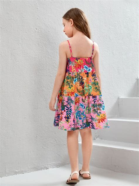 Shein Kids Sunshne Girls Floral Print Cami Dress Shein Usa