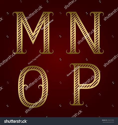 M N O P Golden Striped Stock Vector Royalty Free 454072783 Shutterstock