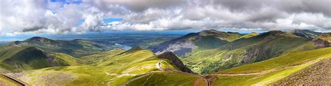 Panorama Across Snowdonia National Park Wales Snowdonia National