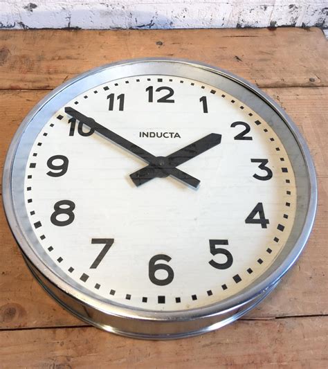 Swiss Vintage Industrial Wall Clock Inducta At 1stdibs