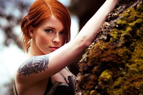 Redhead Freckles Tattoo Annalee Suicide Wallpapers Hd Desktop And Mobile Backgrounds