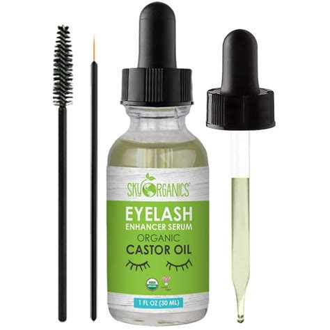 Organic Castor Oil Eyelash Serum By Sky Organics Cold Pressed 100 Pure Castor Oil Dry Skin