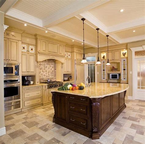 White Luxury Kitchen With Pendant Lighting Beautiful Kitchens