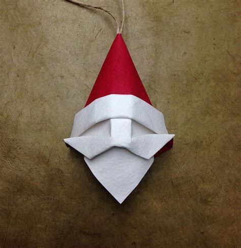 How To Fold An Origami Santa Claus Christmas Tree Ornament Christmas