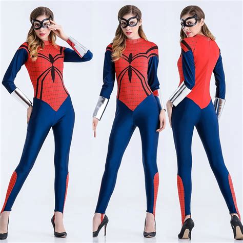 buy cosplaydiy superhero spiderman cosplay spider women jumpsuit costume suit