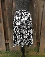 Black and White Floral Skirt / Detailed Floral Midi Skirt / | Etsy