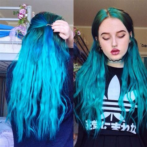 Turquoise Blue Hair Color~ Mermaid Hairstyle From Customer Review~ Blue