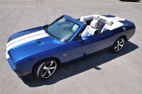 Blue Stripe Dodge Challenger Convertible Dodge Challenger Pony Car