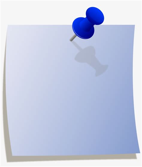 Download Push Pin Paper Png Blue Post It Note Clip Art Transparent