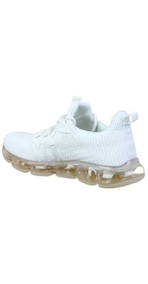 Womens Follow Knit Athletic Sneakers White Burkes Outlet