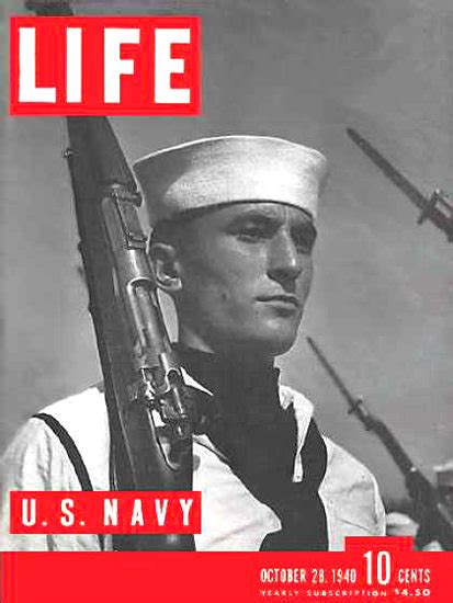 Life Magazine Cover Copyright 1940 Us Navy Soldier Mad Men Art