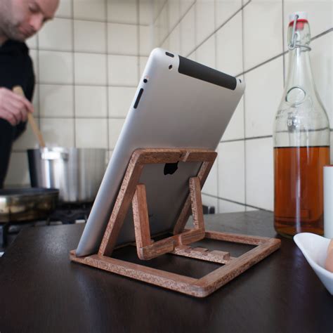 This Ipad Stand By Ooms Is An Adjustable Wooden Stand Which You Can Use