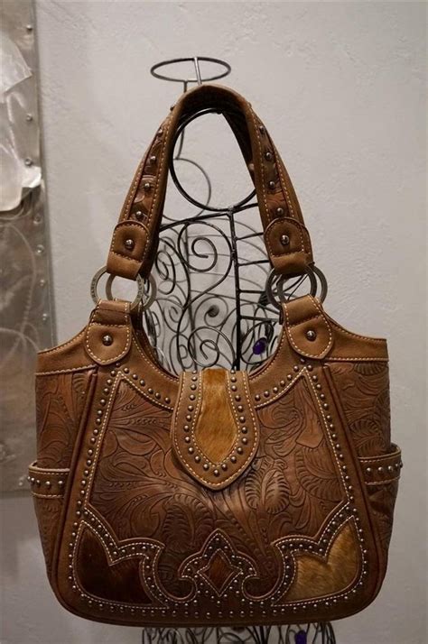 Western Real Leather Handbag Montana West Cowhide Tr01 8110 Brown 109