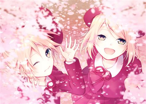 Kagamine Rin And Kagamine Len Vocaloid Drawn By Hinata