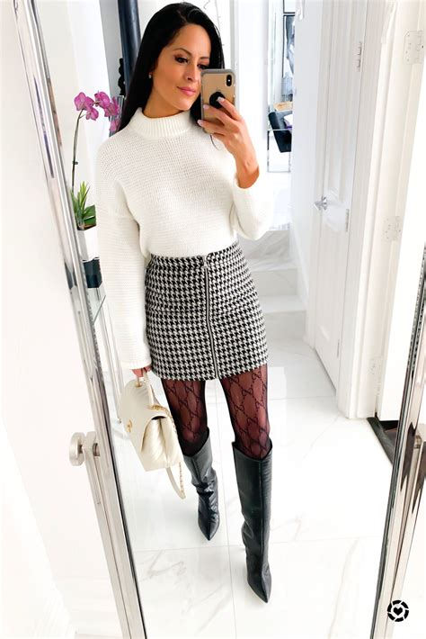 Houndstooth Skirt Outfit Artofit