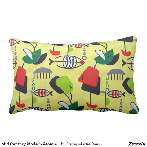 Mid Century Modern Atomic Design Lumbar Pillow Pillows