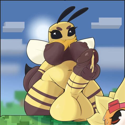 Rule 34 1futa Antennae Balls Bee Bee Minecraft Black Eyes Breasts