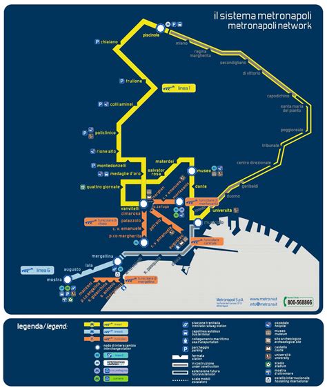 Official Map Metropolitana Di Napoli 1 Of 2 Transit Maps